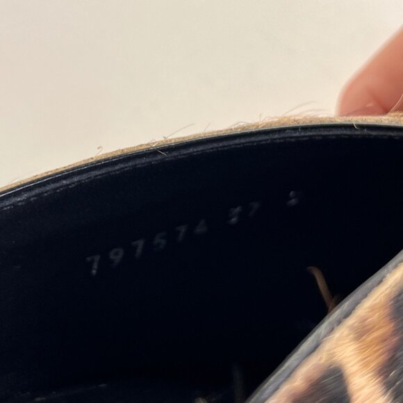 Alexander McQueen Leopard Calf Hair Mules Size 38 Open Square Toe Slip-On - Picture 9 of 16